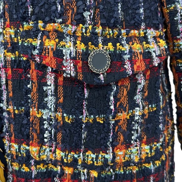 Chico’s Tweed Playful Plaid Mid Length Open Front Blazer Jacket NWT (4P) - Picture 11 of 16